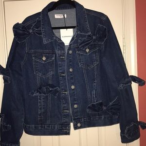 Asos bow denim jacket size 12